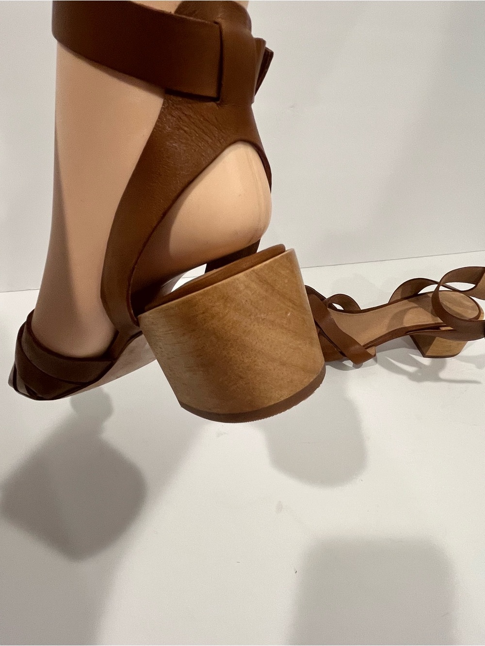 MADEWELL Brown Leather Ankle-Strap Block Heel Sandals - Picture 5 of 8